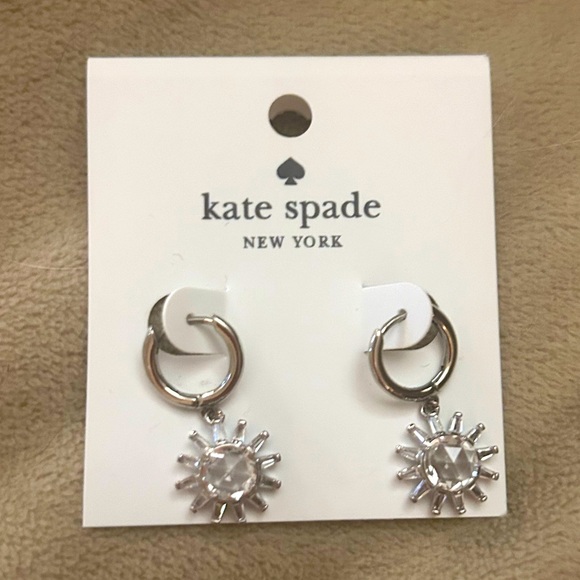 kate spade Jewelry - Kate Spade Silver Sunny Huggie Hoop Earrings